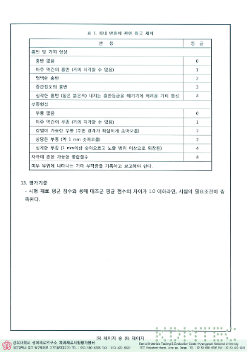  피내반응 시험 결과1